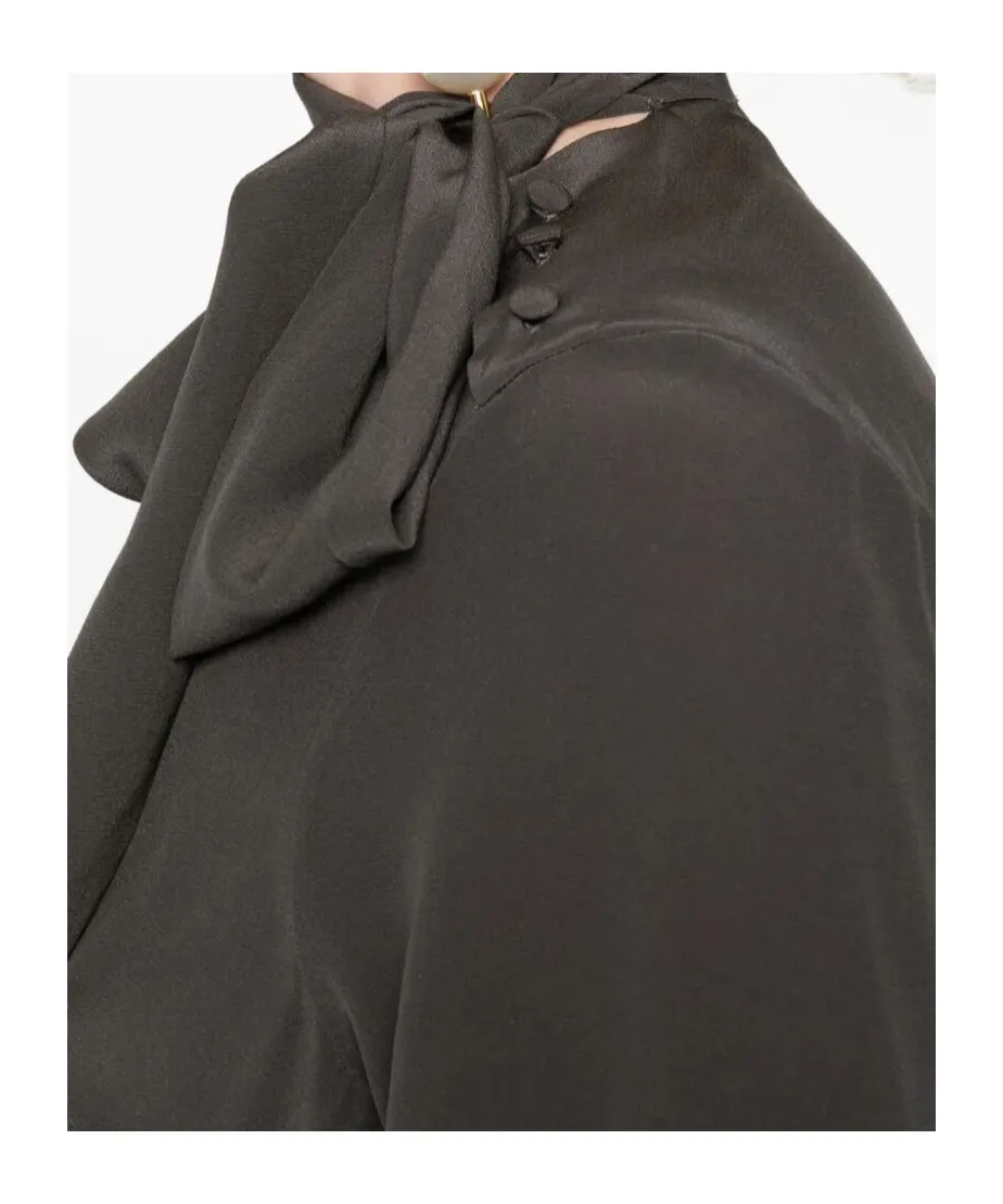 Tie-Neck Silk Top