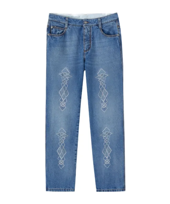 Rhinestone-Embellished Jeans