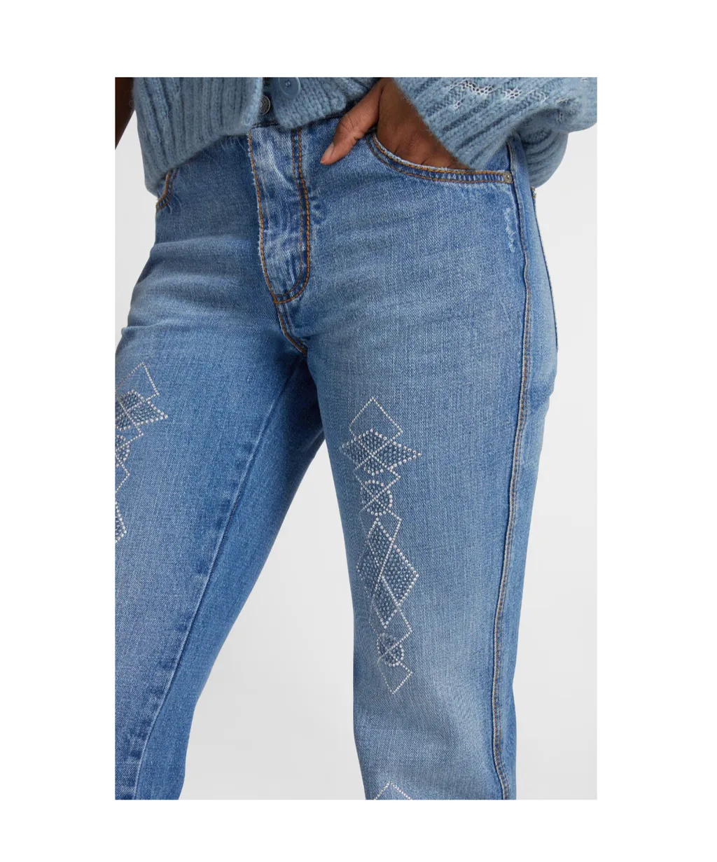 Rhinestone-Embellished Jeans