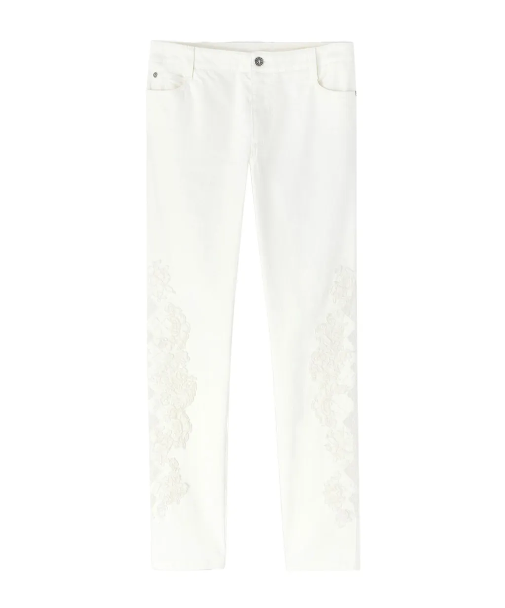 Rebrode Lace Cropped Jeans