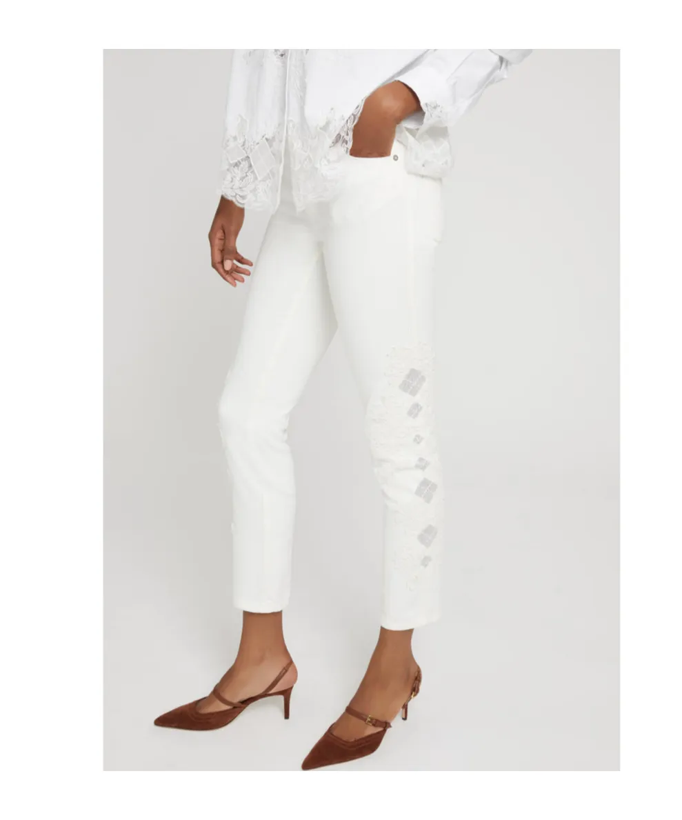 Rebrode Lace Cropped Jeans