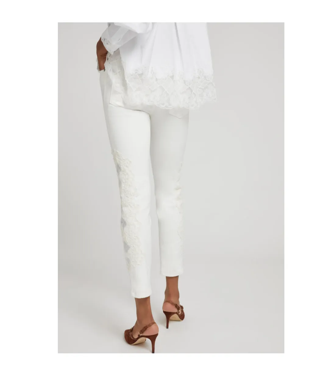 Rebrode Lace Cropped Jeans