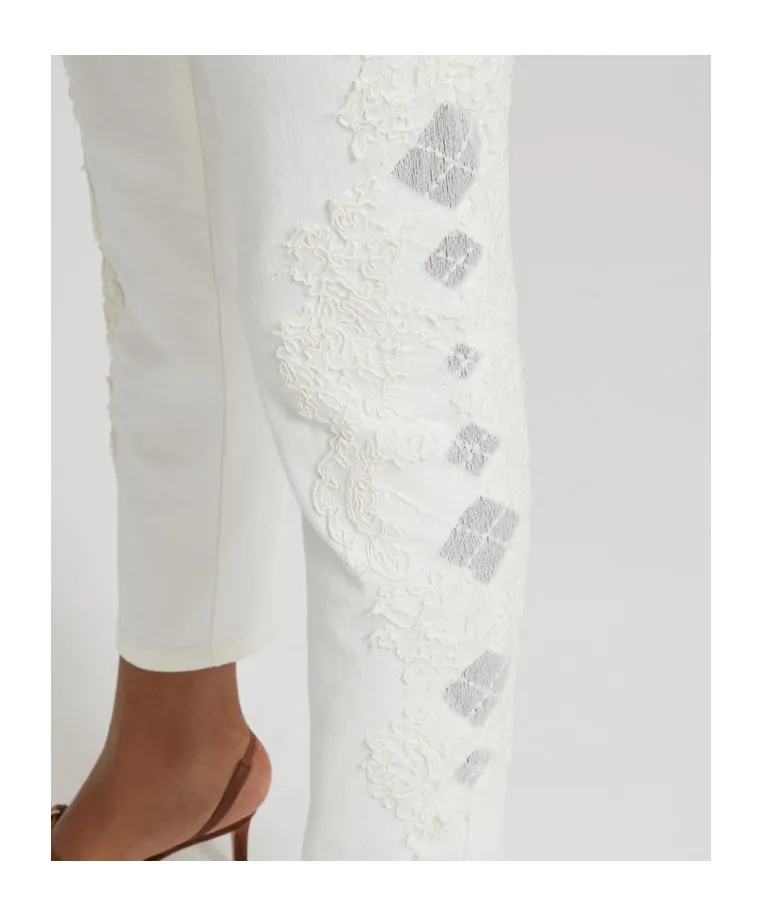 Rebrode Lace Cropped Jeans