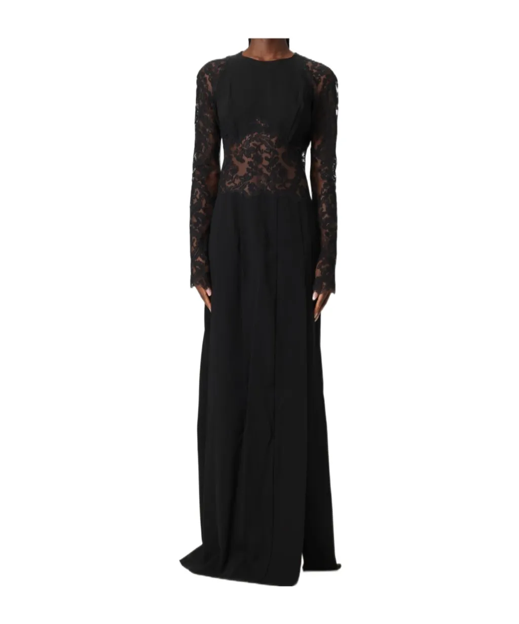 Lace-Paneled Maxi Dress