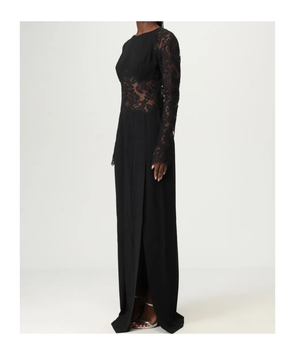 Lace-Paneled Maxi Dress