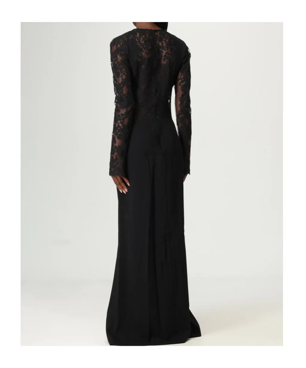 Lace-Paneled Maxi Dress