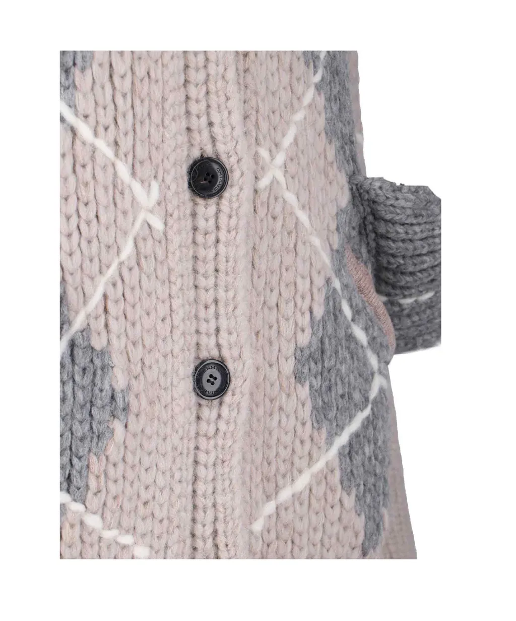 Argyle-Pattern Pocket Cardigan