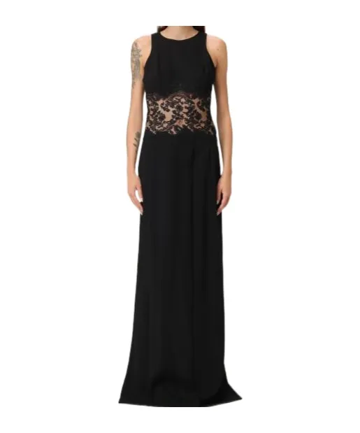 Lace-Insert Sleeveless Dress