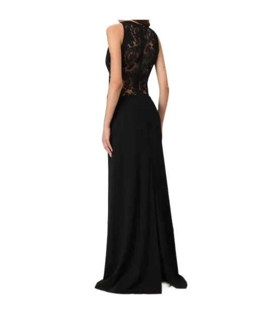 Lace-Insert Sleeveless Dress