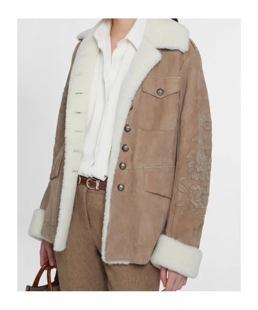 Embroidered Sheepskin Jacket