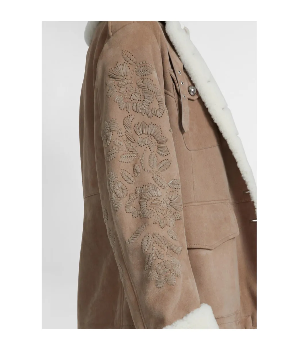 Embroidered Sheepskin Jacket