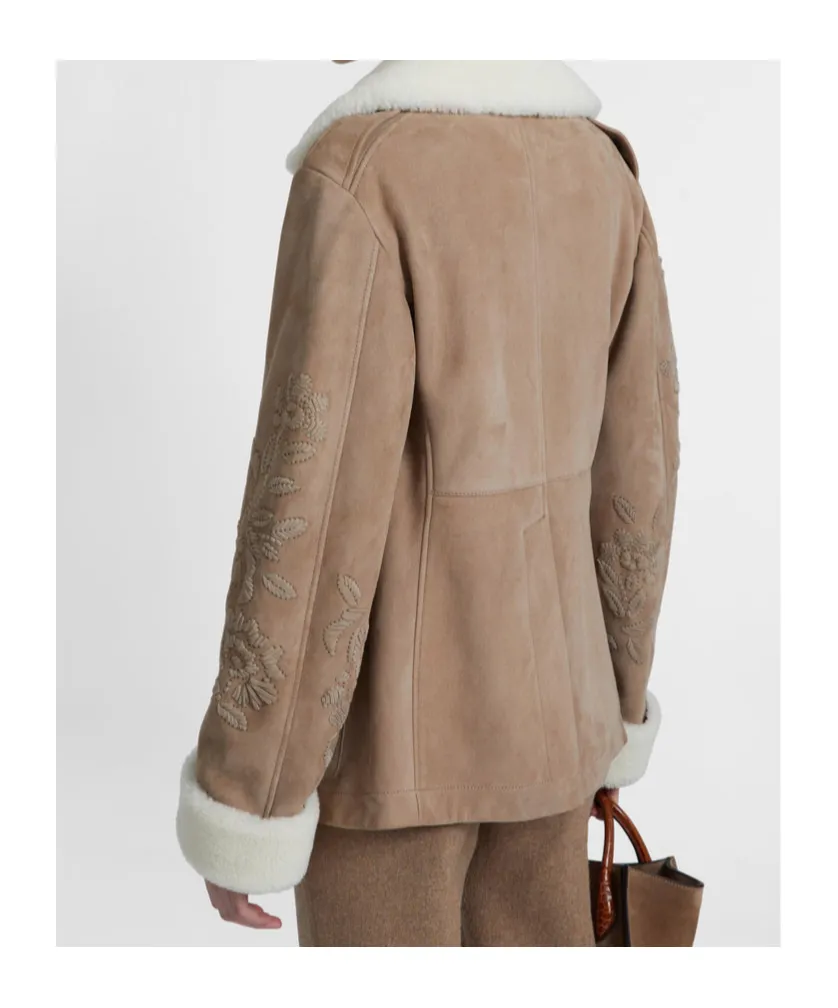 Embroidered Sheepskin Jacket