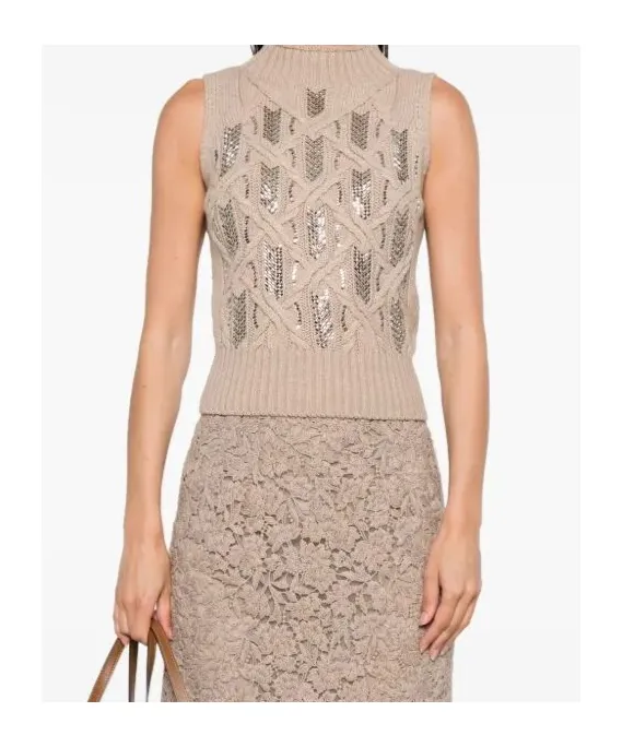 Embellished Knitted Vest