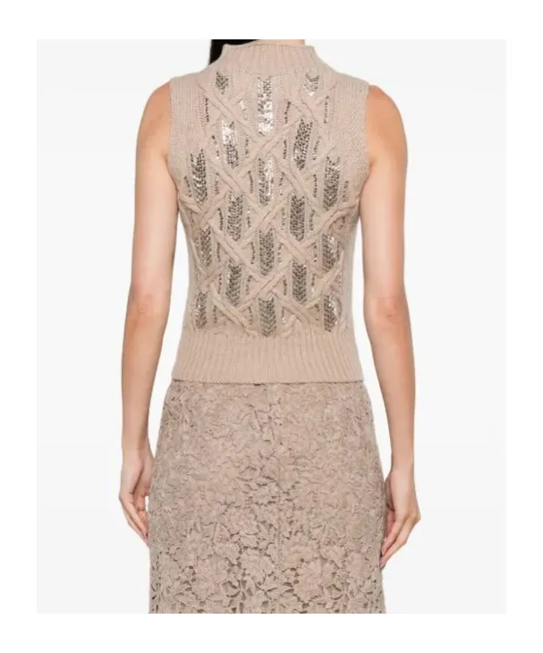 Embellished Knitted Vest