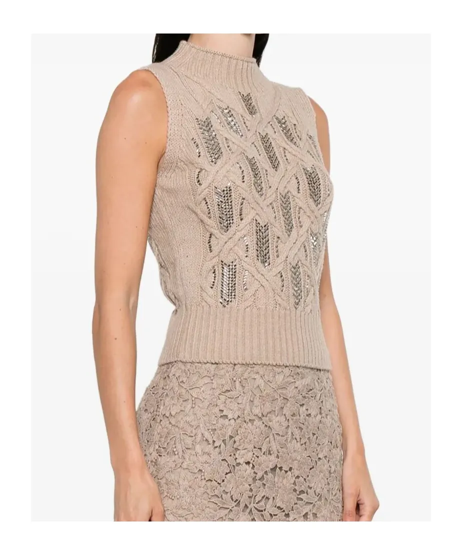 Embellished Knitted Vest