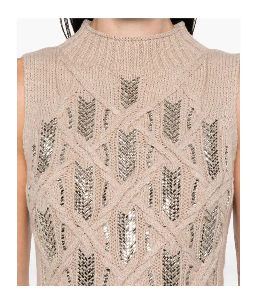 Embellished Knitted Vest