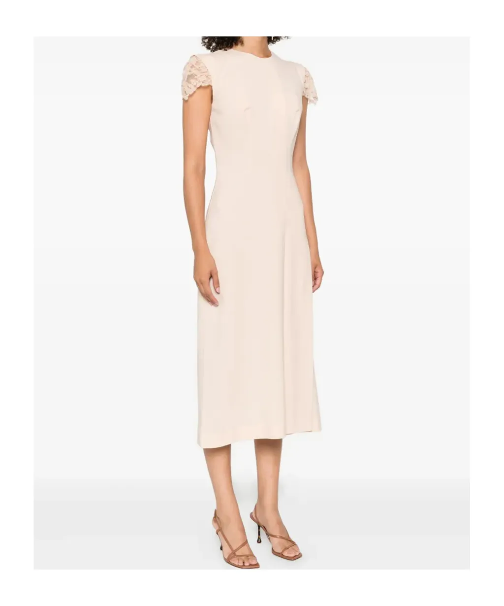 Lace-Trimmed Shift Dress