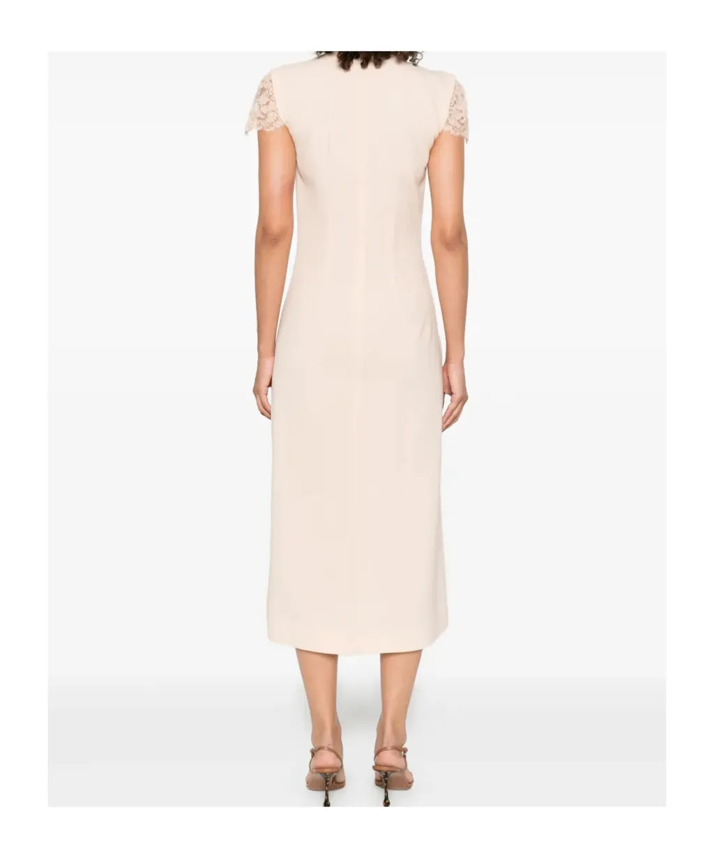 Lace-Trimmed Shift Dress