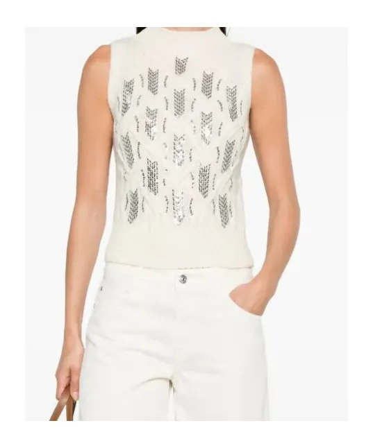 Rhinestone-Embellished Sleeveless Top