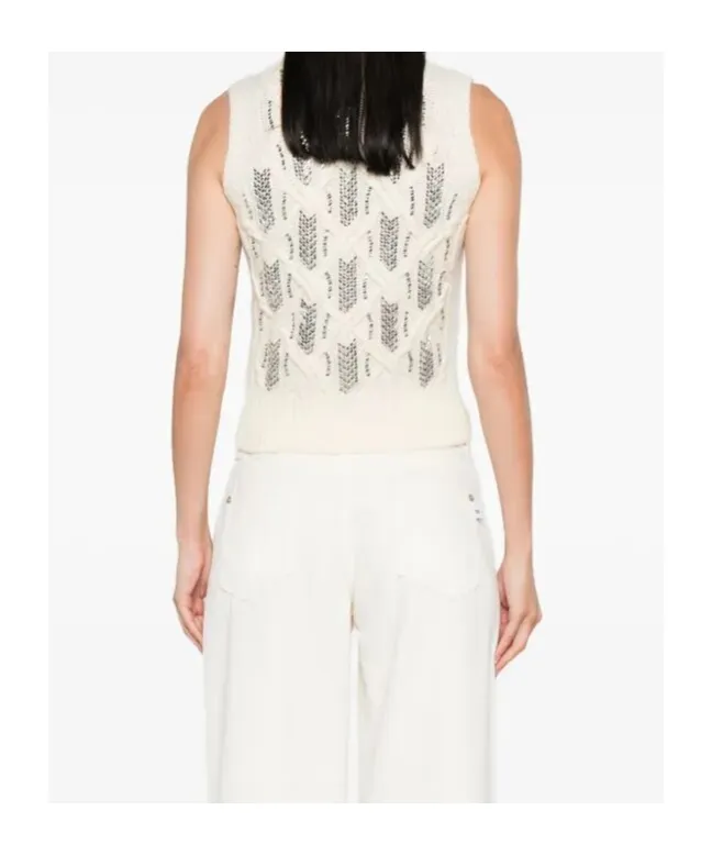 Rhinestone-Embellished Sleeveless Top