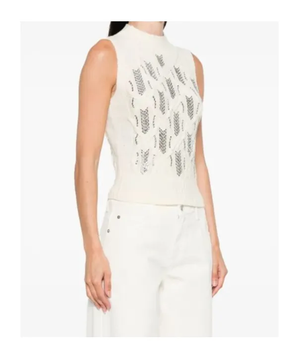 Rhinestone-Embellished Sleeveless Top