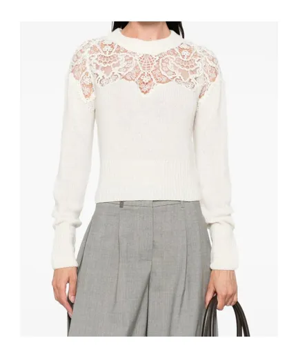 Lace-Insert Sweater