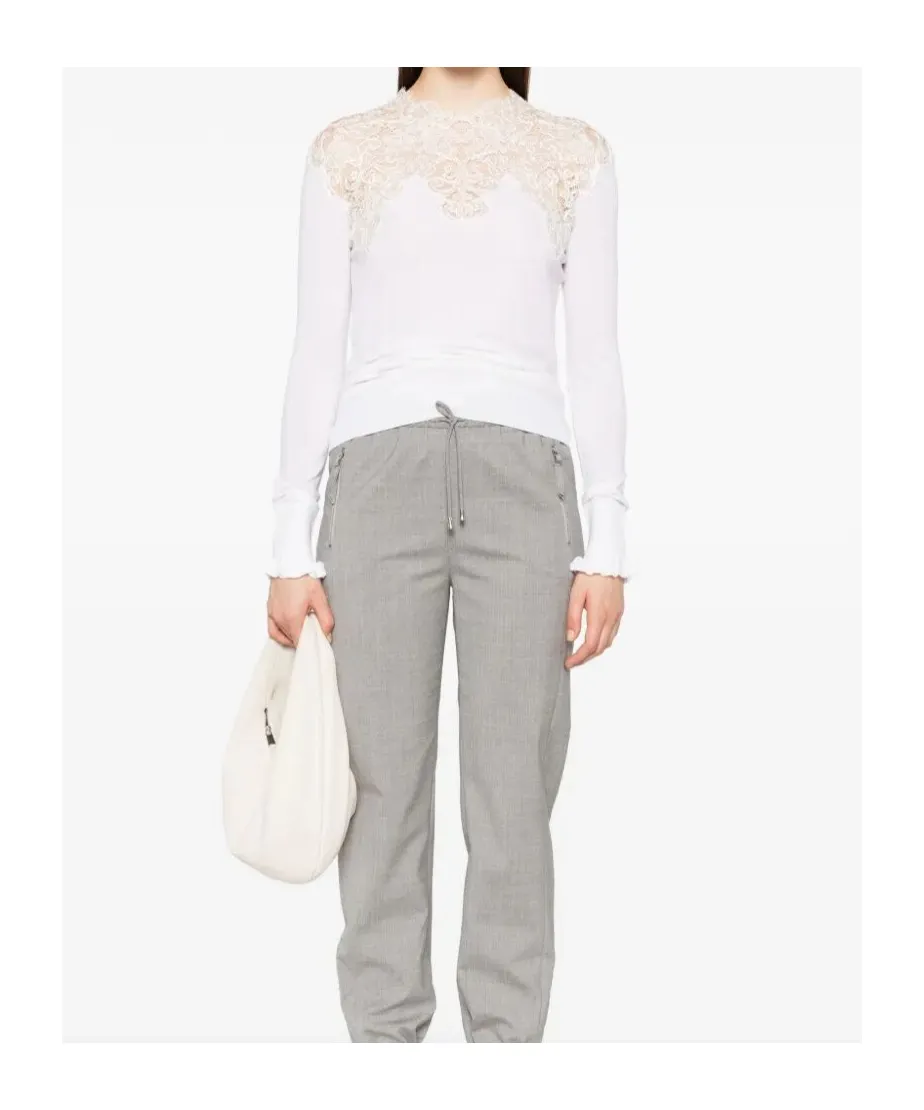 Lace-Insert Blouse