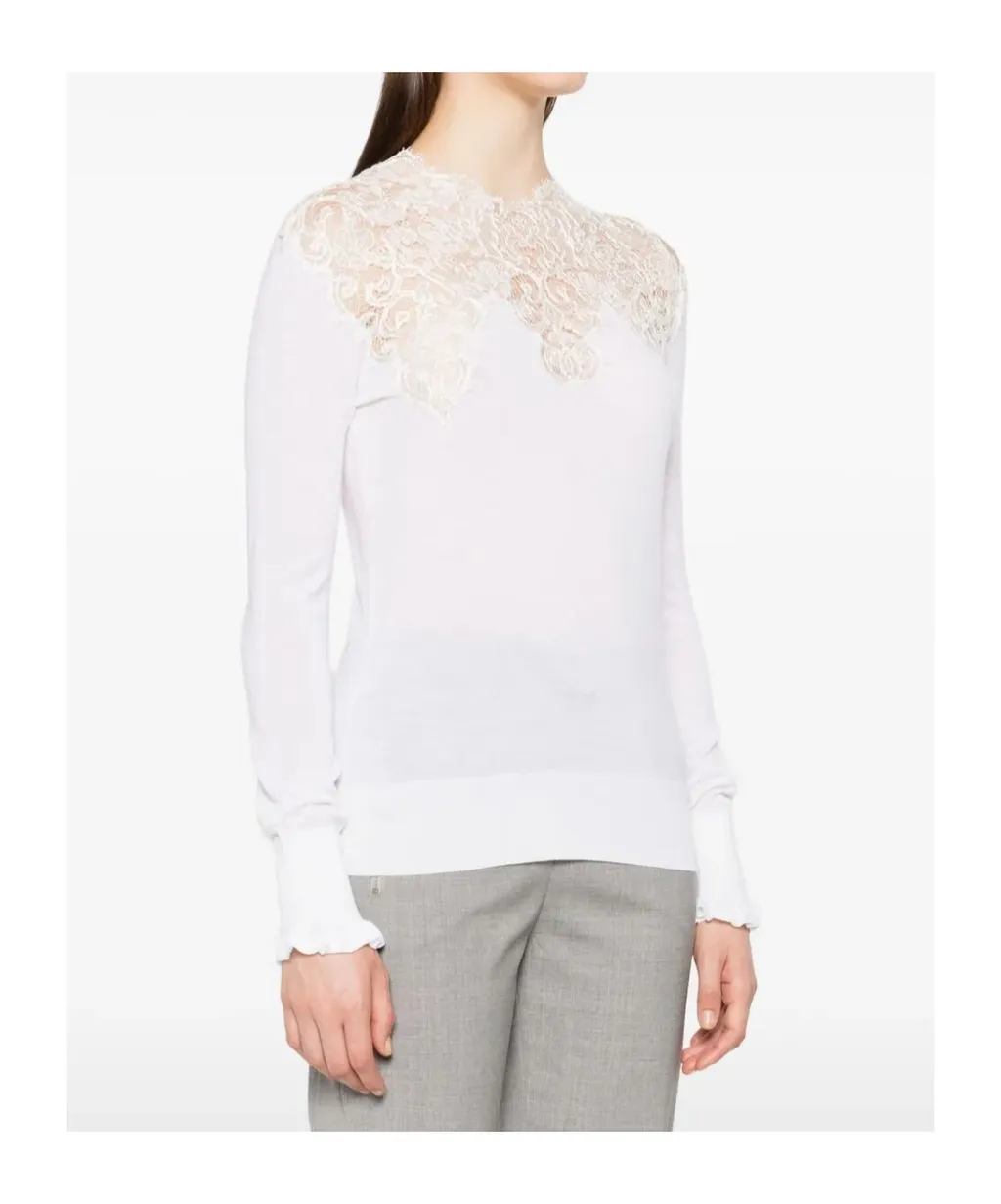Lace-Insert Blouse