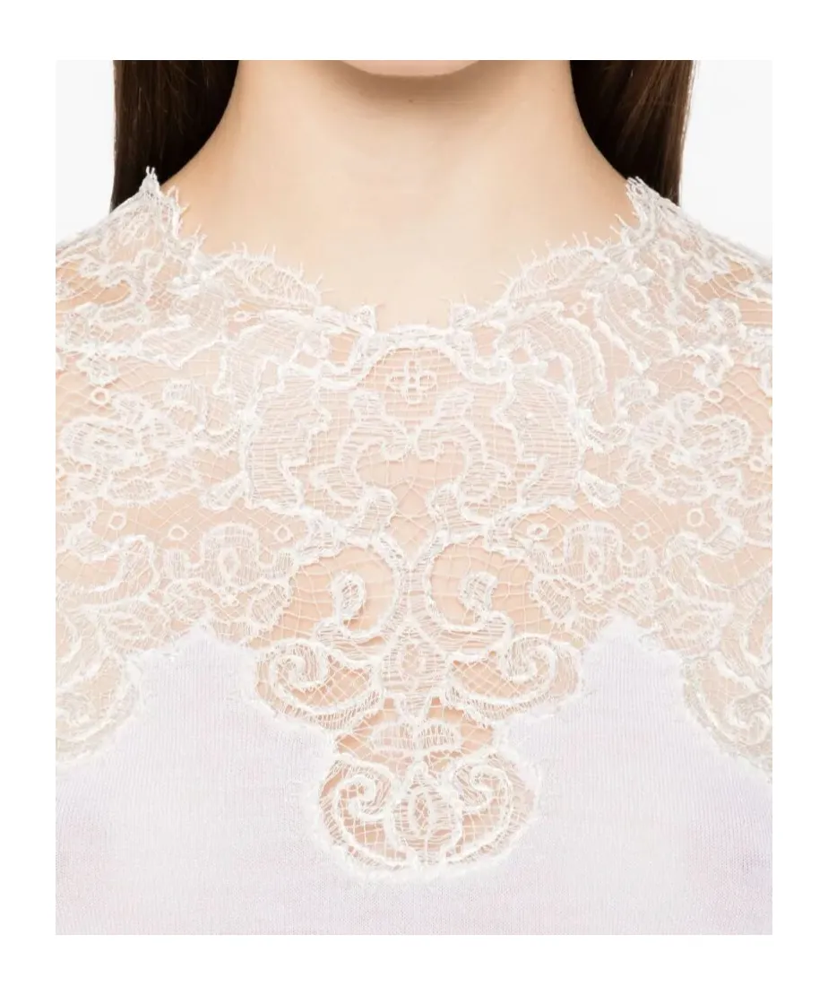 Lace-Insert Blouse