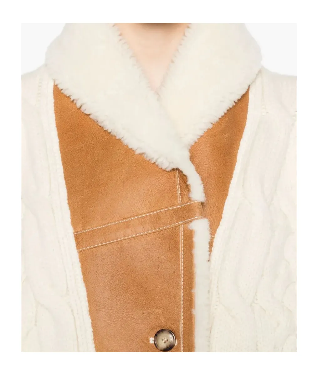 Cable-Knit Shearling Jacket