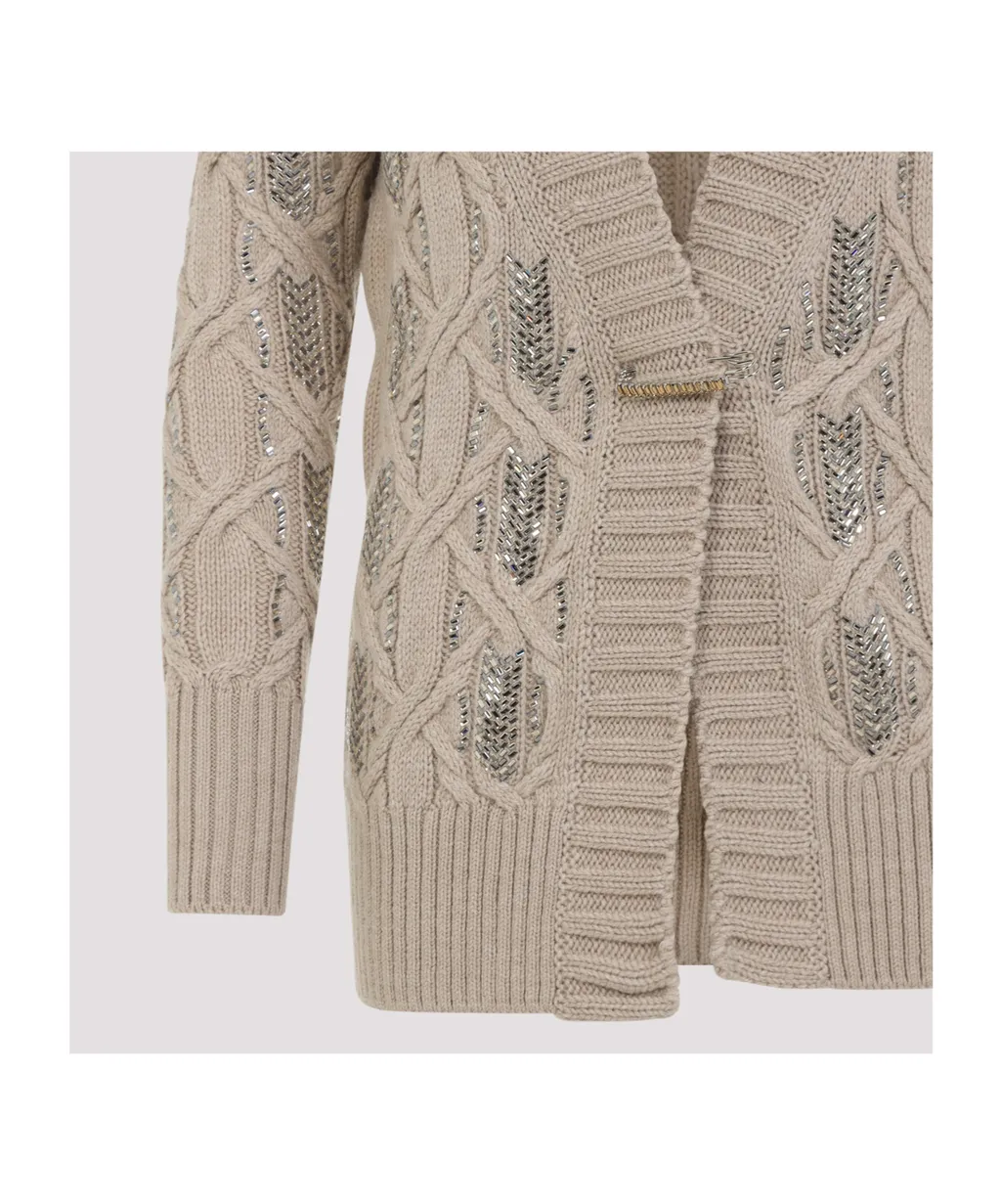 Long-Sleeved Knitted Cardigan