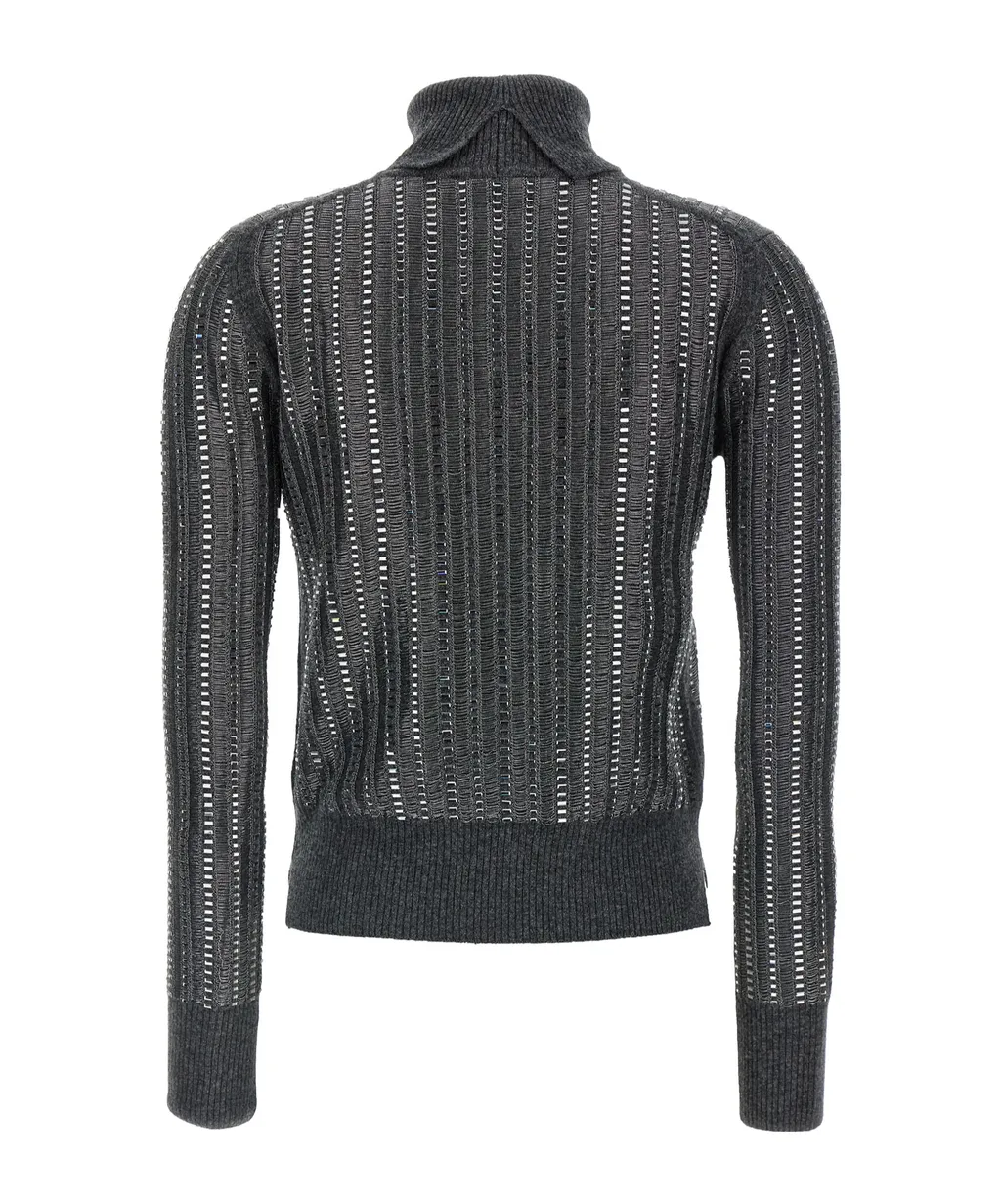 Crystal-Embellished High-Neck Top