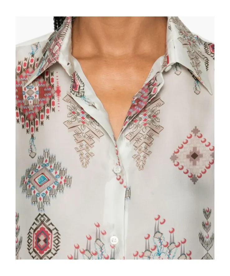 Geometric-Printed Long Sleeved Shirt
