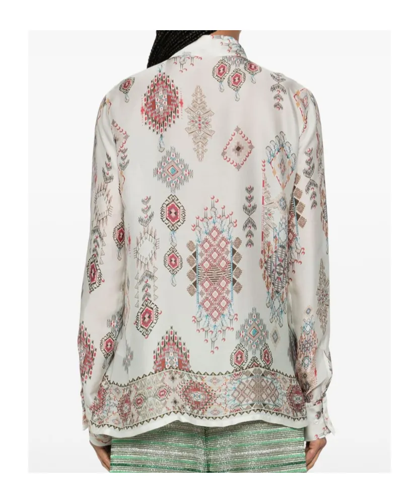 Geometric-Printed Long Sleeved Shirt