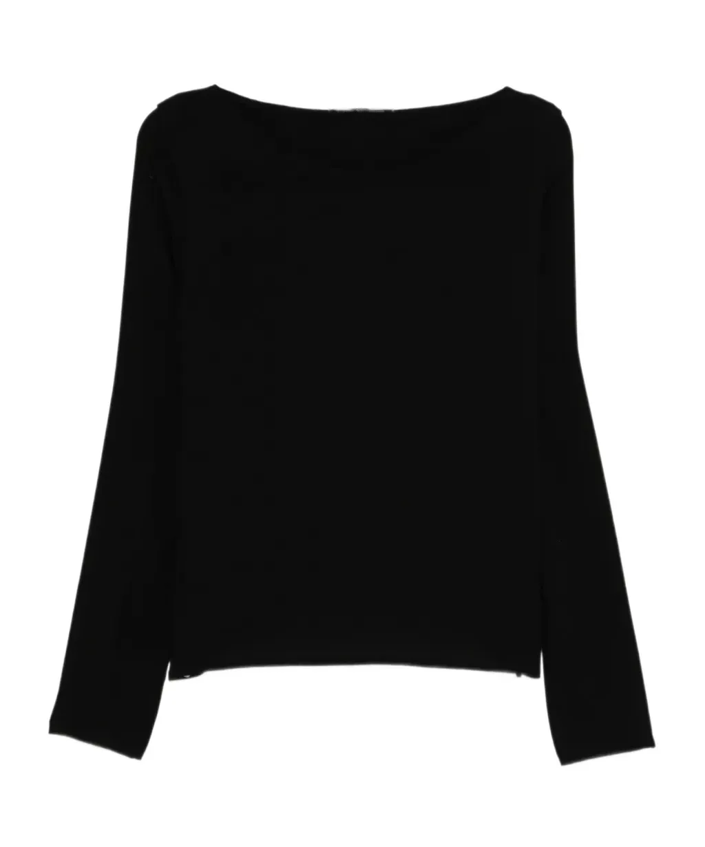 Boat-Neck Long-Sleeve Top