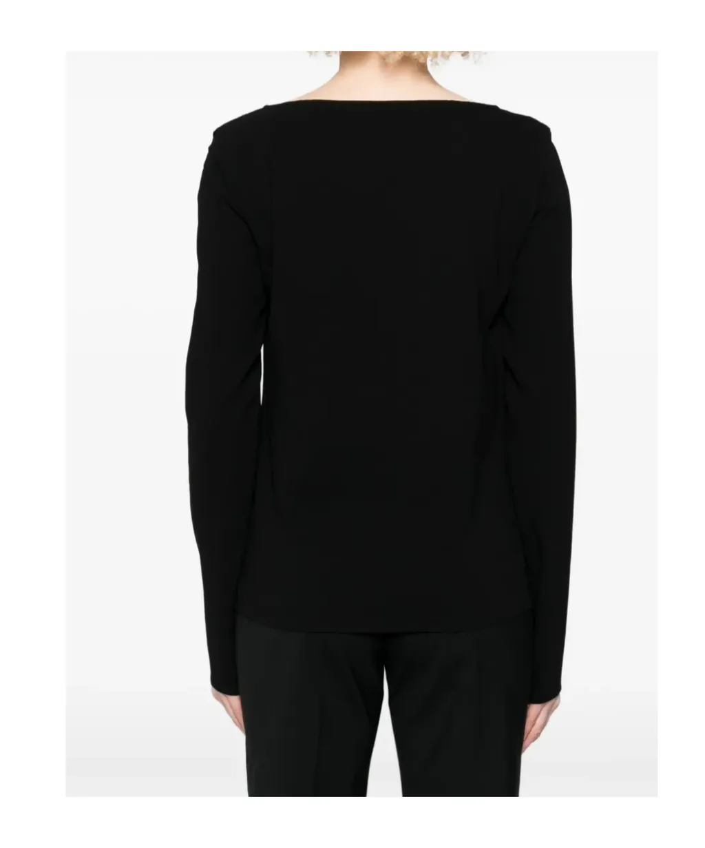 Boat-Neck Long-Sleeve Top