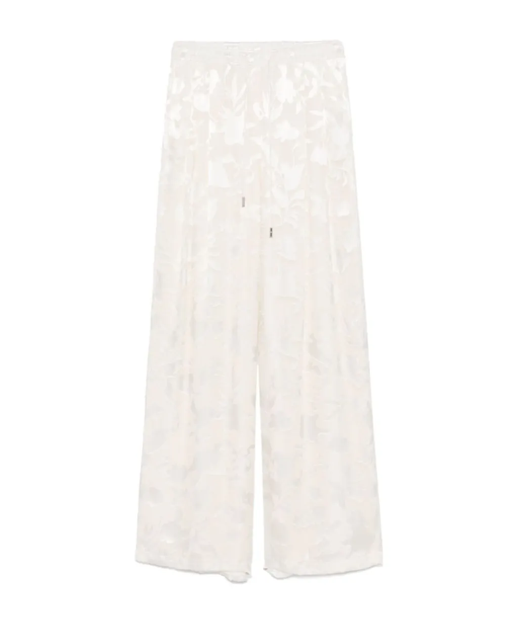 Floral-Jacquard Trousers