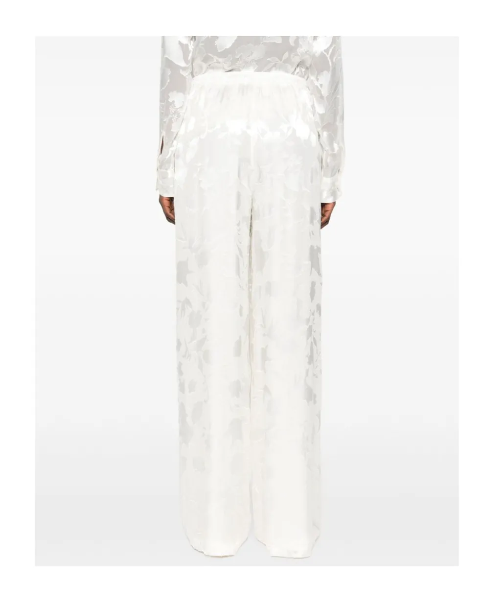 Floral-Jacquard Trousers