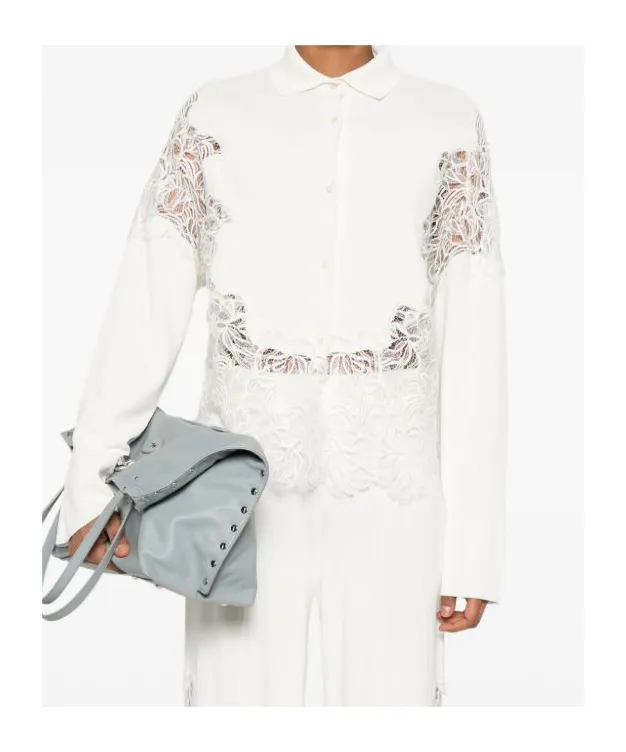 Long Sleeved Lace Panelled Shirt