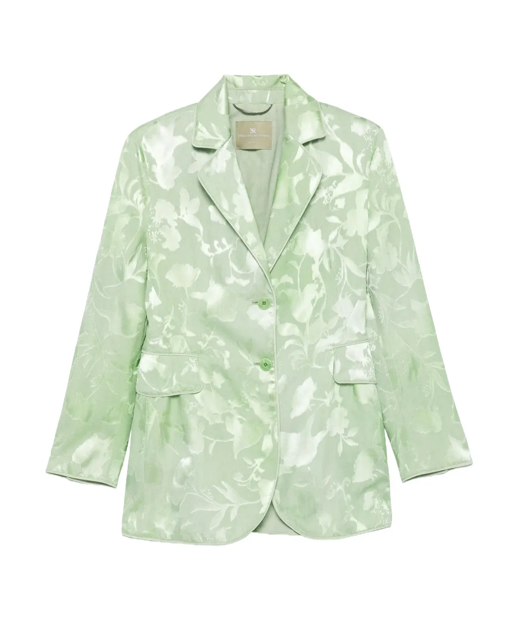 Floral-Jacquard Blazer