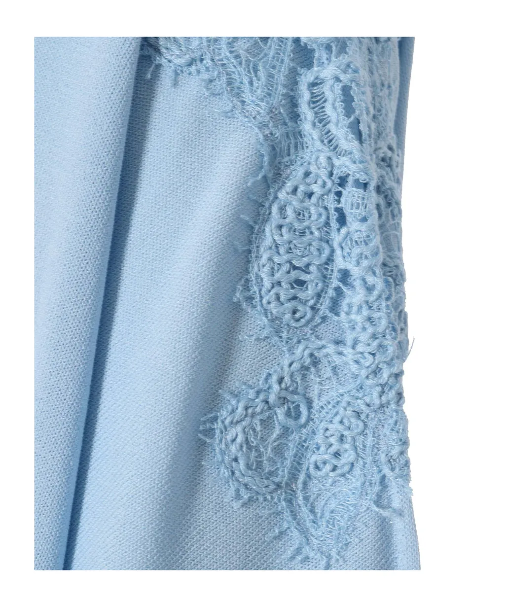 Lace-Embellished Short-Sleeve Top