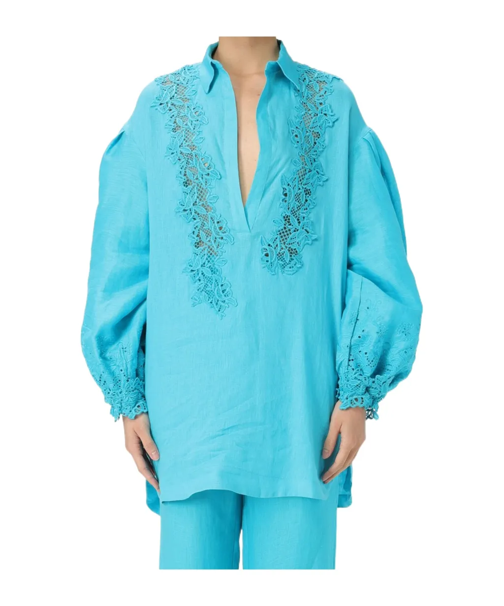 Embroidered V-Neck Blouse