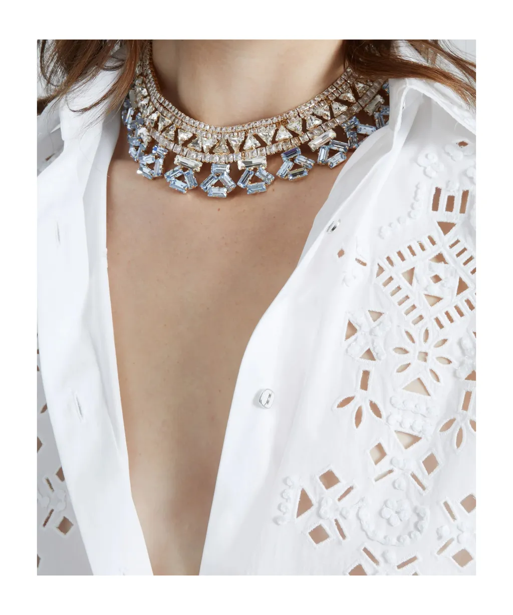 Choker Necklace With Geometric Crystals