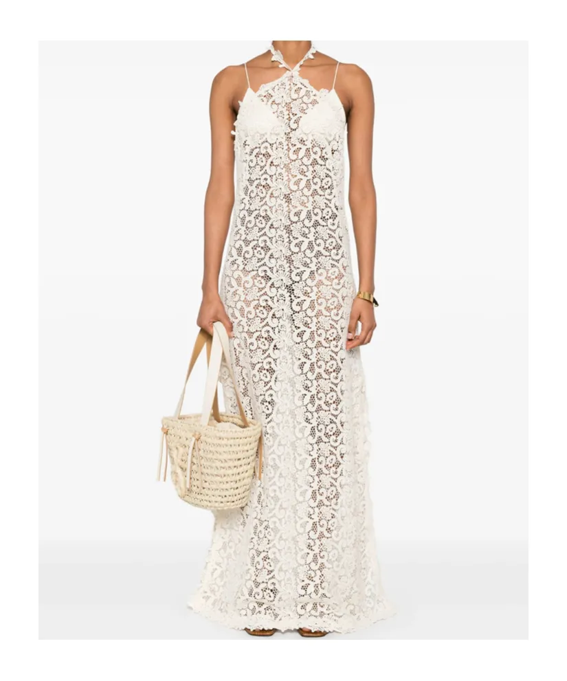 Sleeveless Lace Detailed Maxi Dress