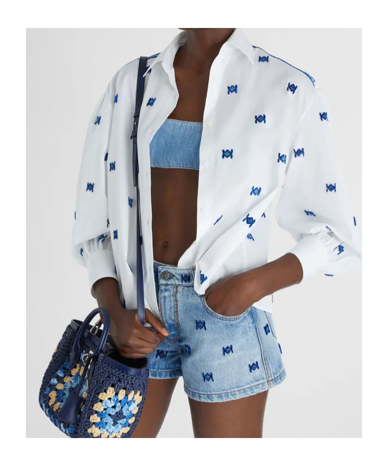 Flocked Motif Shirt