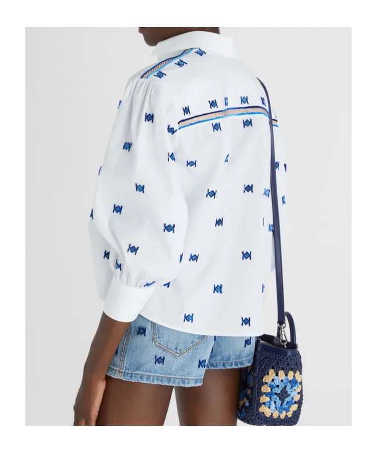 Flocked Motif Shirt