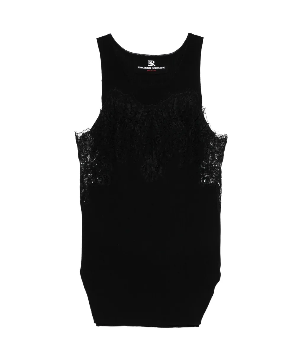 Lace-Panel Tank Top