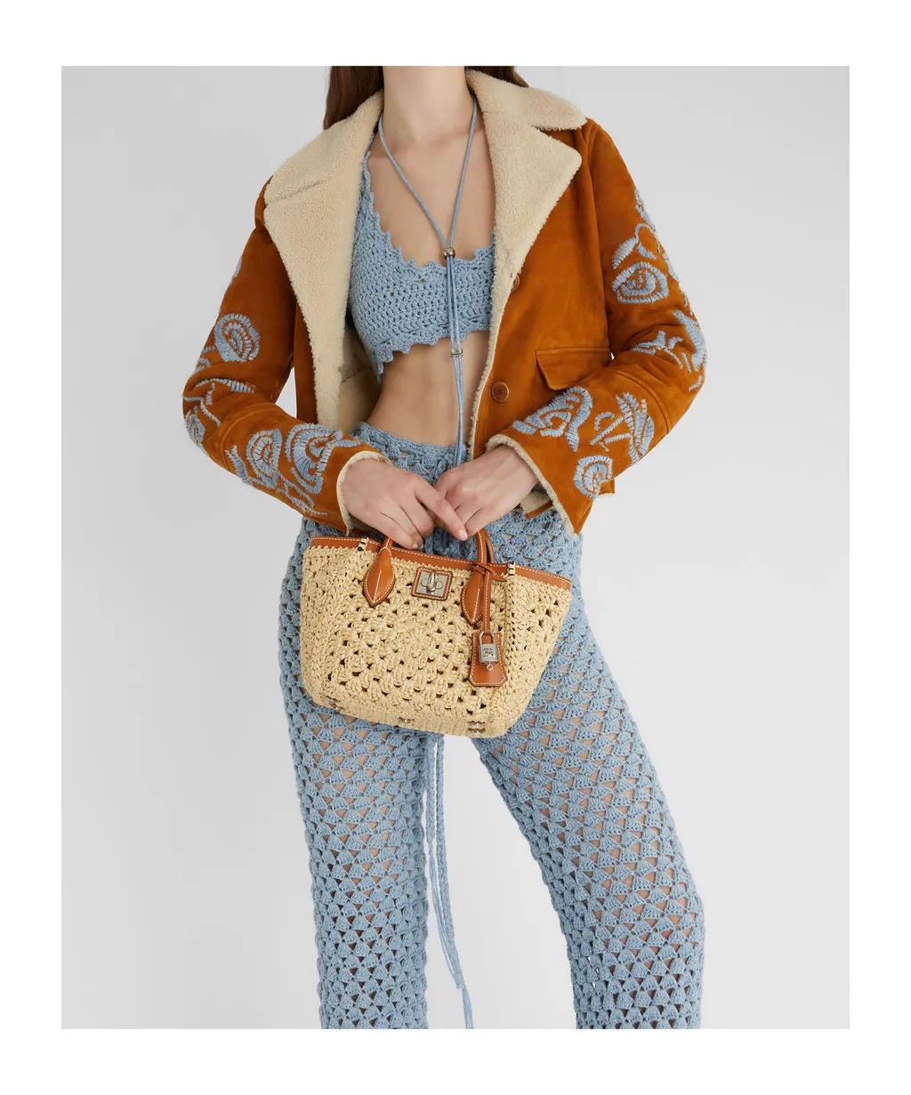 Floral-Embroidered Shearling Jacket