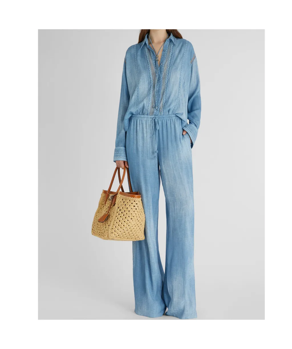 Drawstring Wide-Leg Pants