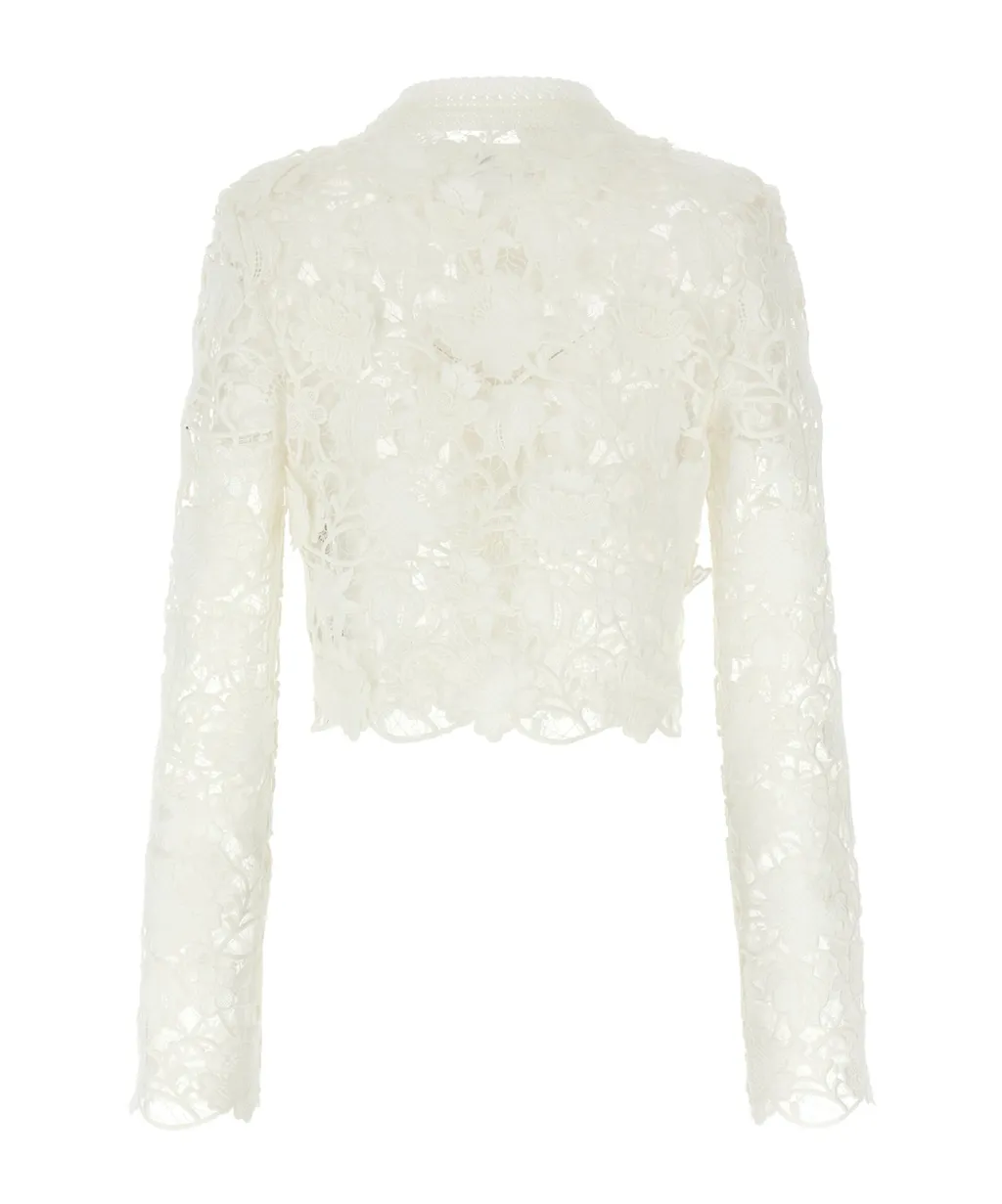 Macrame Tulle Knit Cardigan